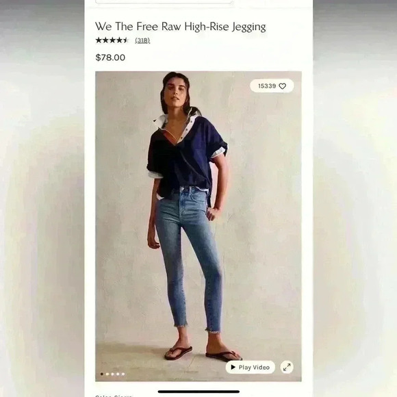COPY - We The Free Raw High-Rise Jegging Size 27 OB893288 - Picture 4 of 10